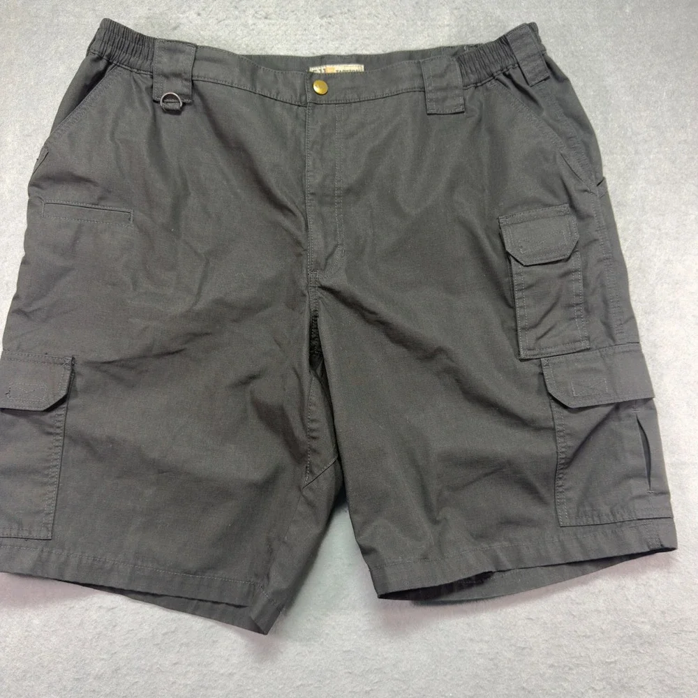 5.11‎ Tactical Mens Black Ripstop Cargo Shorts 42x10 Elastic Waist Multi-Pocket